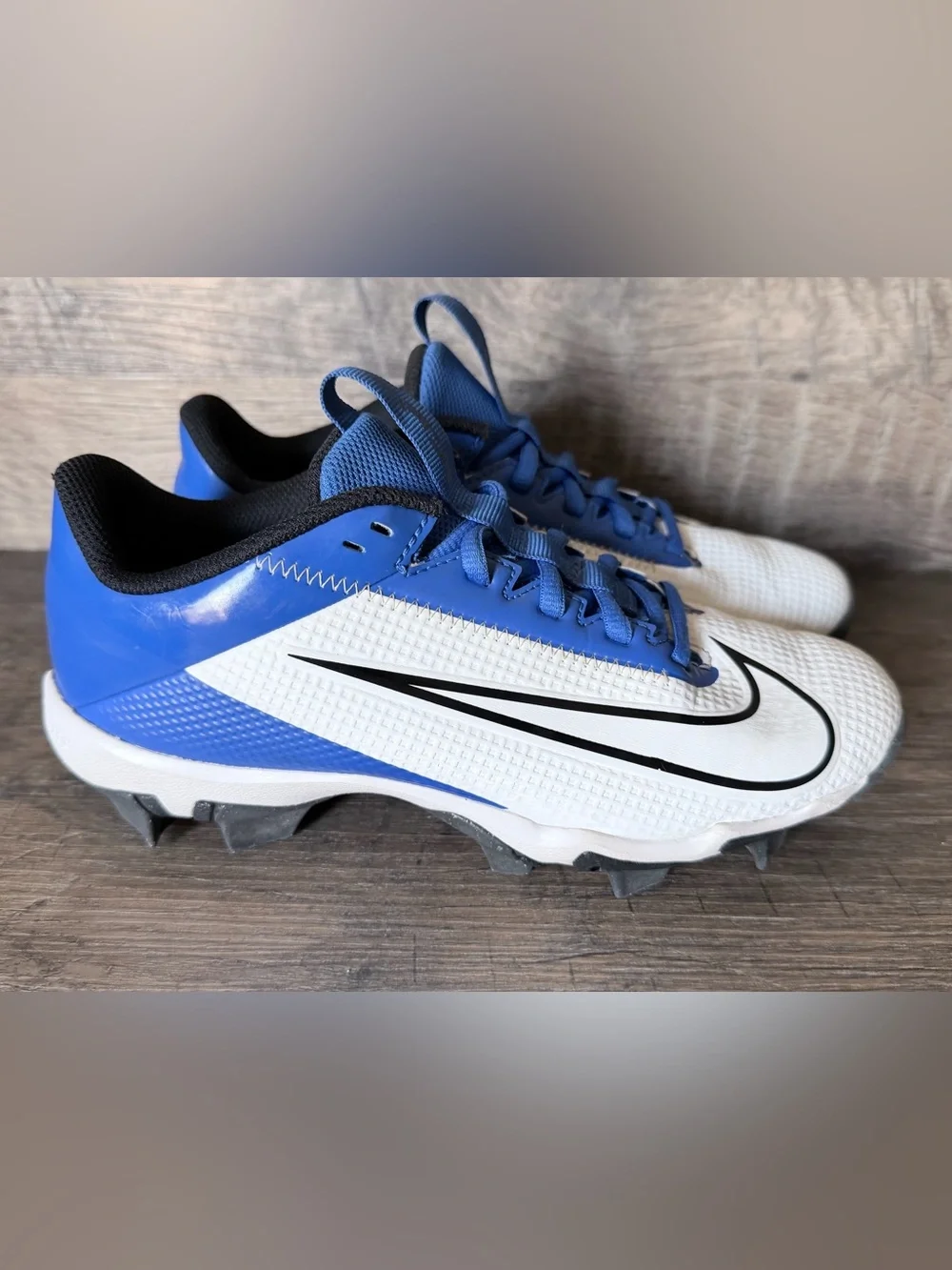 Nike Vapor Edge Shark 2 GS Football Cleats Youth 4.5Y White Blue DH5089-414